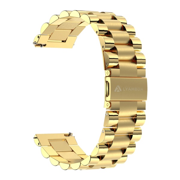 Ремешок из нержавеющей стали для часов Lyambda Keid 20мм, золотой